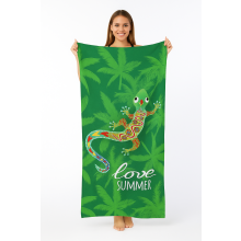 (70 X 150 cm, Lizard) Sand Free Microfiber Beach Printed Towel Quick Dry