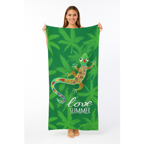 True Face (70 X 150 cm, Lizard) Sand Free Microfiber Beach Printed Towel Quick Dry