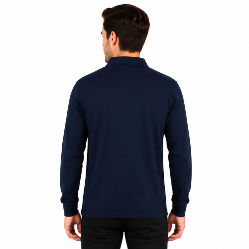 True Face (M, 3 Pack - Plain Assorted) Men's Long Sleeve Plain and Tipped Polo Shirt Top 2
