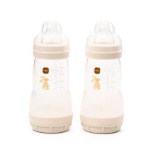 MAM Easy Start Anti-Colic Bottles, 2 x 260ml, Self-Sterilising, Linen