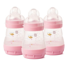 MAM Easy Start Anti-Colic Bottle| 3 x160ml, Self-Sterilising, Pink