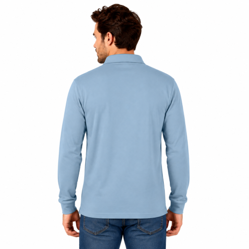 True Face (L, 4 Pack - Plain Assorted) Men's Long Sleeve Plain and Tipped Polo Shirt Top 2