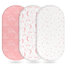 Unnivoll Moses Basket Sheets 3 Pack, Newborn Pram Sheet Fitted for Baby Boy and Girl, Super Soft & Breathable Crib Baby Bassinet Sheet Easy Care Whit