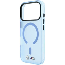 BMW M IML Frosted Metal Logo Trims Case with MagSafe for iPhone 17/18 Pro 6.3" Blue - BMHMP18L26HTFMILB