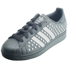 (36 2/3) adidas SUPERSTAR II Fashion Trainers für Damen in Schwarz Silber