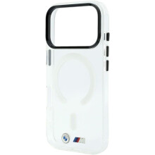 BMW M IML Glossy Metal Logo Trims Case with MagSafe for iPhone 17/18 Pro 6.3" Clear - BMHMP18L26HTGMILH