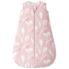 Unnivoll Baby Sleeping Bag 1.5 Tog 0-6 Months Cotton Sleep Sack Baby Sleep Bag Wearable Blanket with 2-Way Zipper for Newborn Infant Pink Flowers & L