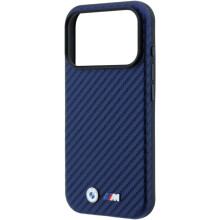 BMW M Carbon Metal Logo Case with MagSafe for iPhone 17/18 Pro Max 6.9" Navy Blue - BMHMP18X26SWPCILV