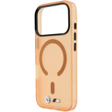 BMW M IML Frosted Metal Logo Trims Case with MagSafe for iPhone 17/18 Pro Max 6.9" Orange - BMHMP18X26HTFMILO