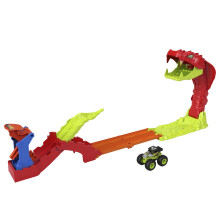 Monster Truck -ratasetti, jossa on käärmehaaste ja auto