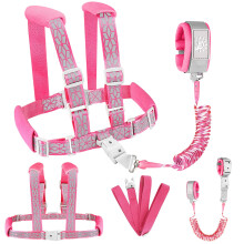 WSZCML 4 in 1 Toddler Reins,Baby Safety Harness Leash with Lock,6.5ft Pink