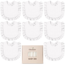 Oiomniv 8-Pack Muslin Baby Bibs, 100% Cotton Drool Bibs, 0-36 Months