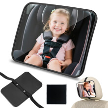 Baby Car Mirror for Back Seat - Car Seat Mirror Rear Facing, Wide-Angle View Shatterproof Adjustable Straps Easy to Install, Baby Car Mirror, Essenti