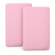2 Pack Cot Bed Anti-Allergy, Breathable, Easy Care Fitted Sheets for Babies, Toddlers and Nurseries (Pink, Cot Bed - 60CM x 120CM)