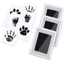Baby Hand and Footprint Kit, 3 Baby Inkless Print Pads, 6 Imprint Cards
