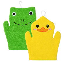 Elovara 2 PCS Baby Wash Cloths & Bath Mitts, Microfiber Soft Washcloths