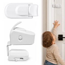 Snap on Door Lock, Door Locks for Bedrooms Kids Can't Reach or Defeat for Interior Doors Cat Dog Can't Reach or Defeat Simple Install Damage-Free Pro