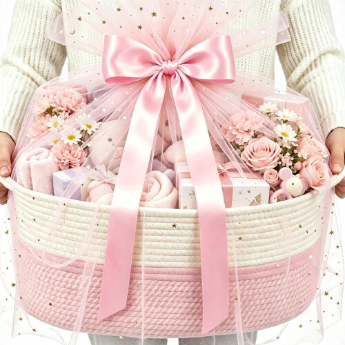 Kiswleon Large Hamper Baskets for Gifts Empty 17 * 12.6 * 7in