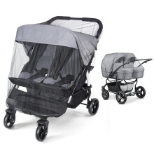 Mosquito Net for Pram, Universal, Black Tandem