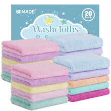 UNIMADE Baby Washcloths, Super Soft Microfiber Coral Fleece Wash Cloths