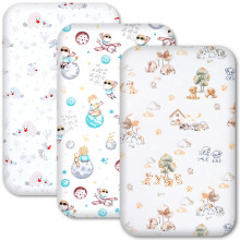 Next to Me Crib Sheets 83x50cm – 100% Cotton, Soft & Breathable Baby Bedding Set, 3-Pack Snug Fitted Baby Sheets for Bedside Cribs (83x50cm, SET 4-3