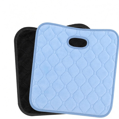 2 Pcs Potty Training Car Seat Protector for Child Seats (Black, Sky Blue)