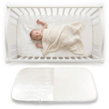 Mane by Tim & Tam SATIN & Organic Cotton COT Fitted Sheets 120x60cm Helps Protect Delicate Hair & Skin. Knotty Dry Hair and Eczema (White), Cot (up t