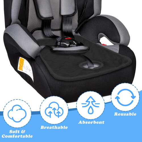 2 Pcs Potty Training Car Seat Protector for Child Seats (Black, Sky Blue) 2