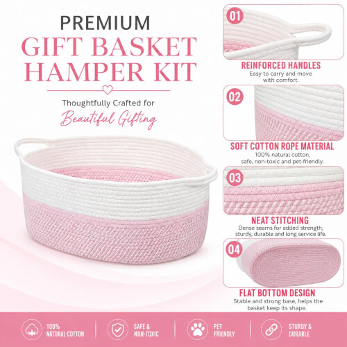 Kiswleon Large Hamper Baskets for Gifts Empty 17 * 12.6 * 7in 1