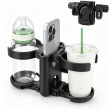 3-in-1 Universal Pram Cup & Phone Holder for Pushchair & Wheelchair