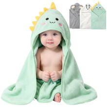 Abnaok 3PCS Baby Bath Towels 100% Muslin Cotton Hooded Baby Towels for Newborn, Soft & Absorbent Bath Towel Baby，Large 32x32Inch Unisex Bath Essenti