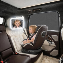 Baby Car Mirror for Back Seat, with light with Car Window Shades for Baby