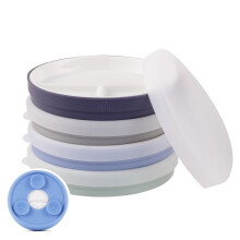 Elk and Friends Baby/Toddler 6.7" Porcelain Divided Plates + Lids | 4pk