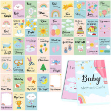 Lemicin Baby Milestone Cards Gift - 40pcs Baby Monthly Milestone Cards in Gift Box Baby Shower Gifts for Mum New Parents New Baby Gift for Boy or Gir