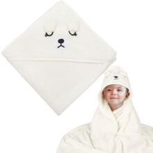GSrenyu Hooded Baby Towels, Cute Baby Bath Towel Ultra Soft Baby Towels Newborn Bear Baby Towel Poncho for Boy and Girl white