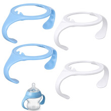 4 PCS Mam Bottle Handles, Mam Handles for Bottles, Practical and Comfortable, Essential Bottle Parts for Parents, in White and Blue