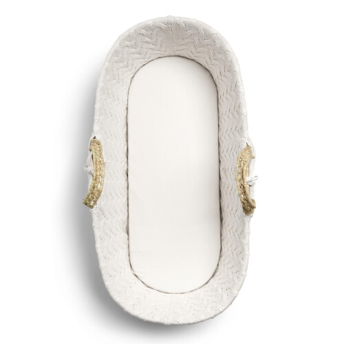 Mamas & Papas Mamas & Papas Moses Basket - White Cable Knit 2