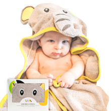 JM Premium Soft Hypoallergenic Baby Hooded Towel - 100% Organic Bamboo Baby Towels Newborn, Baby Bath Set - 35x35 inches, Cute Designs, Newborns to K