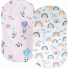 Aisawate Moses Basket Sheets, Cotton Pram Sheets Fitted 81x41 cm for Baby