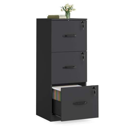 VASAGLE VASAGLE File Cabinet, Printer Stand, with 3 Lockable Drawers