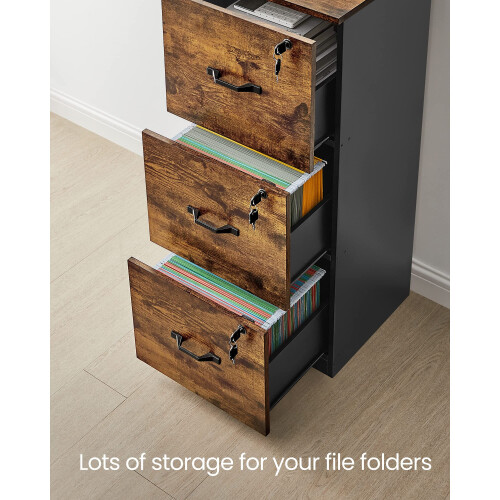 VASAGLE VASAGLE File Cabinet, Printer Stand, with 3 Lockable Drawers 2