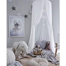 Bed Canopy for Children, Princess Mosqutio Net, Bedroom Decoration for Baby for Christmas New Year Decoration (Chiffon,White)