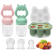 2 Pack Baby Fruit Feeder & Popsicle Molds, Baby Food Feeder, 3 Teat Sizes
