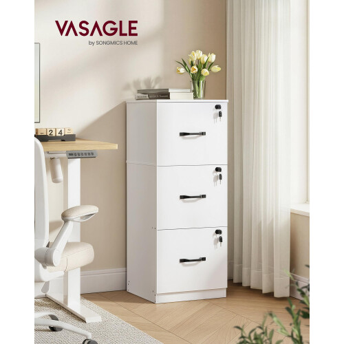 VASAGLE VASAGLE File Cabinet, Printer Stand, with 3 Lockable Drawers 1
