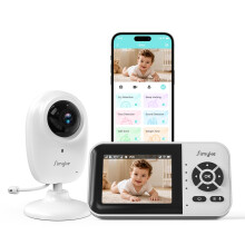 Simyke 1080P WiFi Video Baby Monitor with Camera, APP & 2.8" Screen Control, HD Night Vision, Temperature & Cry Detection, Two-Way Talk & VOX Mode, 1