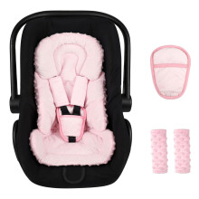 Infant Car Seat Insert with 3 Strap Covers, 3 in 1 Reversible Floral Baby Car Seat Head Support for Newborn, 3D Soft Carseat Cushion for Preemie to I