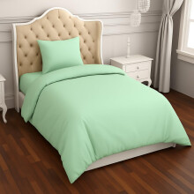crazypriceuk 2 Piece Bedding Set Pillowcase+Duvet Cover for Baby Toddler to fit Cot/Cot Bed (100 x 120cm, Mint Green)