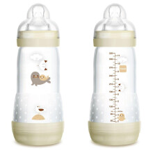 MAM Anti-Colic Bottle, from 4 Months, 320 ml, with 3 Fast Flow Silicone Teat, Easy Acceptance, Self-Sterilizable and Easy to Clean, Easy Start Anti-C