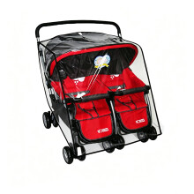 Stroller Raincover for Twins Baby Side by Side Pushchair Rain Cover Double Tandem Stroller Weather Shield Double Rain Cover for Pushchair Pram Buggy