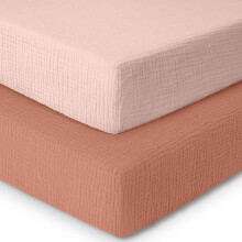 MHG Living Cot Fitted Sheets, 100% Cotton Muslin Mattress Sheets, 2 Pack